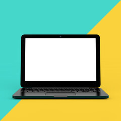 Leinwandbilder - Modern Laptop Computer Notebook with Blank Screen for Your Design. 3d Rendering