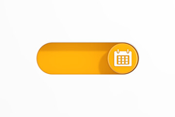 Poster - Yellow Toggle Switch Slider with Calendar Icon. 3d Rendering