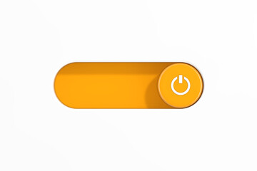 Leinwandbilder - Yellow Toggle Switch Slider with On Off Power Icon. 3d Rendering