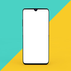 Fototapete - Modern Mockup Mobile Phone with Blank Screen for Your Design. 3d Rendering