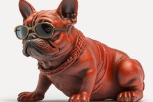 A Statue Of A Dog Wearing A Pair Of Sunglasses, Created With Generative Ai Technology