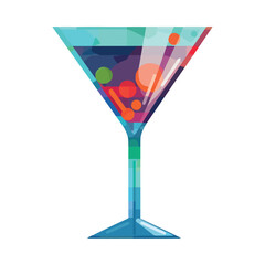 Poster - martini glass with olive and ice