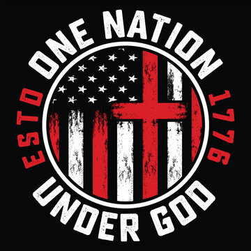 One Nation Under God American flag t-shirt design