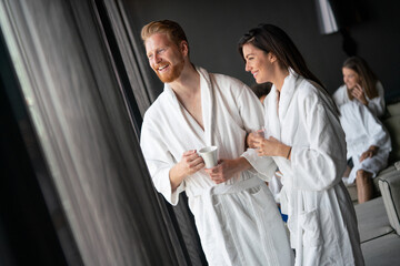 Poster - Couple enjoying wellness weekend and serene moments together