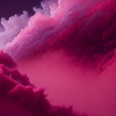 Sticker - Fog texture. Colored haze. A mixture of colors and water. Mysterious stormy sky. Cherry red and bubblegum glowing foggy cloud wave abstract art background with free space.