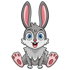 Wall Mural - Cute baby rabbit cartoon sitting