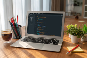 software development programming on computer screen for modish application and program coding
