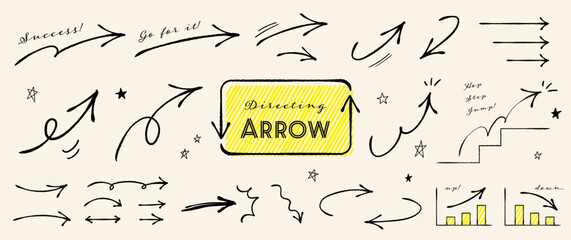 Wall Mural - set of simple hand drawn arrows