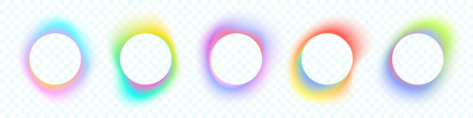 Poster - Color gradient circle backgrounds, abstract colors blend mesh with soft neon light, vector shapes. Color blend gradation texture. Logo template