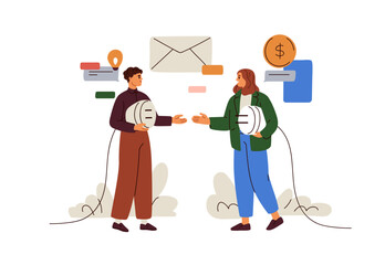 Wall Mural - making business connections, finding partner for cooperation. perfect match, synergy. collaboration,
