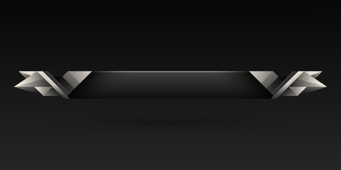 Wall Mural - abstract black and metal lower third game screen title gui banner template
