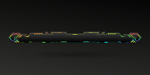 Wall Mural - Futuristic RGB multi colors border game gui screen title lower third banner bar template