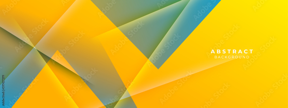 Abstract blue and yellow geometric shapes vector technology background ...