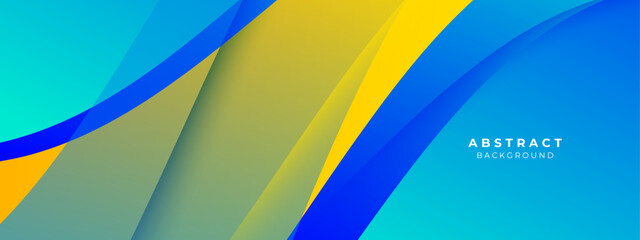 Minimal blue and yellow geometric shapes abstract modern background design. Design for banner