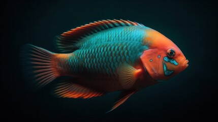 Wall Mural - aquarium parrot fish