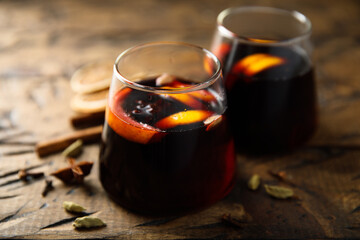 Poster - Traditional homemade mulled wine with spices