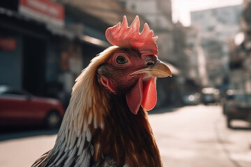 rooster, created by a neural network, Generative AI technology