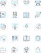 © Nina - Professional development linear icons set. Skills, Training, Growth, Learning, Improvement, Career, Advancement line vector and concept signs. Education, Knowledge, Progression outline illustrations