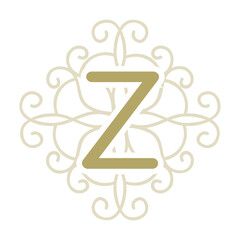 Wall Mural - letter z,  swirl ornamental element, monogram