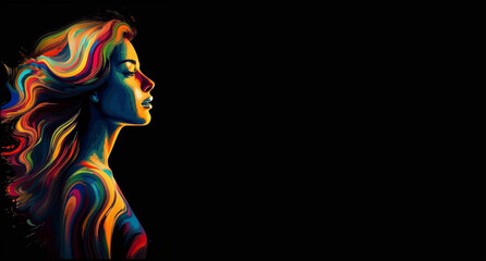 Wall Mural - Woman life banner concept, glamour, celebration. Generative AI
