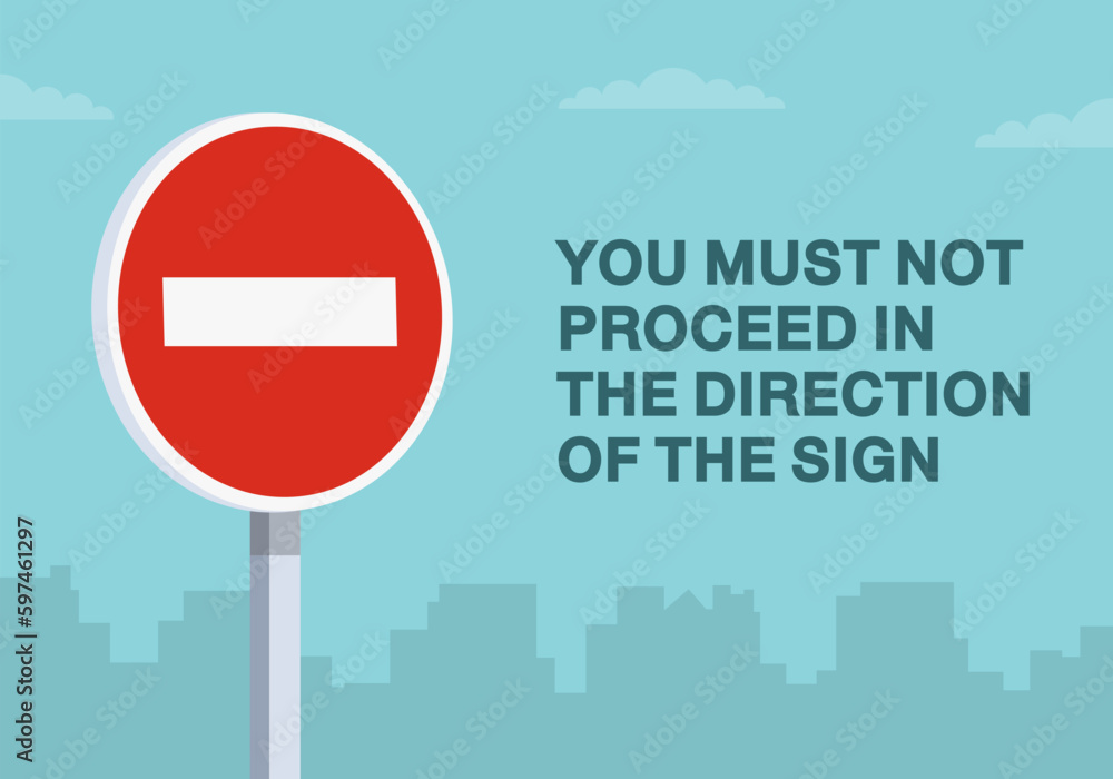 Do Not Proceed Icon เวกเตอร์ Stock Safe driving tips and traffic regulation rules.