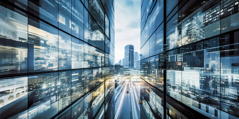 Wall Mural - fast paced and ever changing landscape of a dynamic business environment. abstract business backgrou