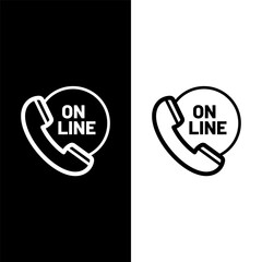 Sticker - black and white telephone icon