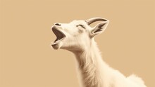 Funny Goat Expressions: A Screaming Yawn Caught In Close-Up, Goat Singing, Generative Ai