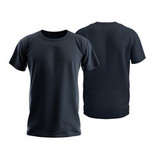 Blank Navy Blue T Shirt Mockup ,close Up Navy Blue T-shirt On White Background ,generative Ai