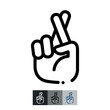 © Роман Столярчук - and hope. Hand gesture. Superstitions. Line illustration. Contour symbol. Vector outline drawing.