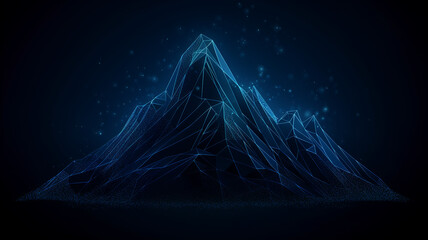 Low poly mountain, Artificial intelligence concept, Generative AI	
