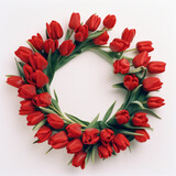 Fototapeta Tulipany - Wreath of tulips. Illustration AI Generative.