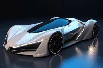 Wall Mural - futuristic luxury sports car created with generative ai technology.