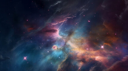 Wall Mural - nebula and galaxies in space. created with generative ai