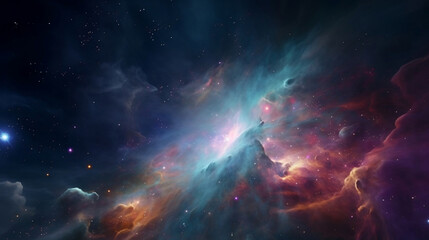 nebula and galaxies in space. created with generative ai