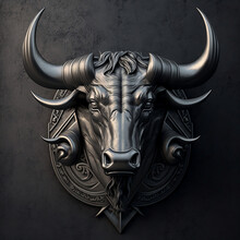 Ancient Bull Symbol Made On Metal