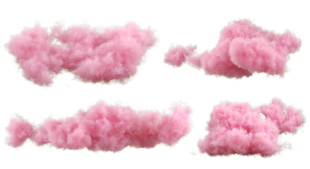 Poster - Pastel pink clouds sunset vibes on transparent backgrounds 3d illustration png