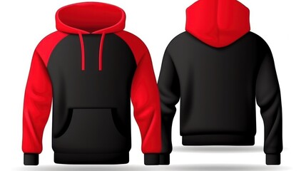 Sticker - Hoodie sweatshirt long sleeve, mockup design, white background