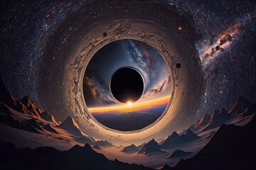 Canvas Print - Cosmic Galactic Black Hole, Beautiful Space