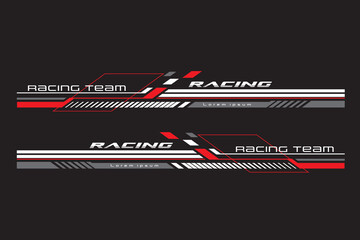 Wrap Design For Car vectors. Sports stripes, car stickers black color. Racing decals for tuning V4_20230427