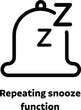 Repeating snooze function icon isolated on white background