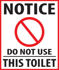 Sticker - do not use this toilet sign vector