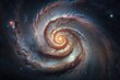 An image of a spiral galaxy with swirling arms of stars Generative AI 