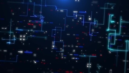 Poster - Technology digital cyberspace data network connection structure use for intro, logo reveal, presentation infographic 4K motion.