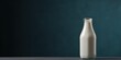 © AkimD - AI Generated. AI Generative. Mock up photo copy space illustration of retro vintage glass bottle of milk on kitchen table. Graphic Art