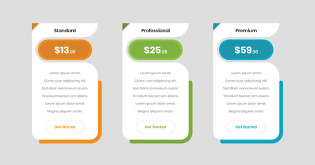 Wall Mural - minimal pricing comparison chart web ui template design