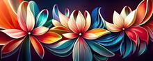 Abstract Stylized Flowers As Wallpaper Background Panorama