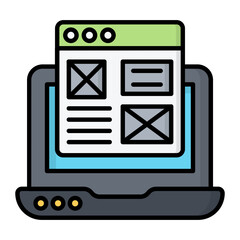 web design line color icon