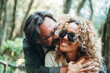 © simona - Healthy positive relationship lifestyle people man bonding woman and enjoying having fun together laughing and smiling. Happiness. Youthful mature couple in outdoor leisure activity together. Life