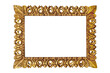 Luxury photo frame golden leafy vintage antique gorgeous style isolated